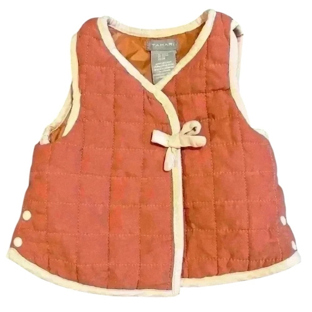 Tahari pink baby vest 3-6 months super cute and soft snap up vest